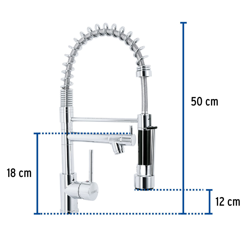 MONOMANDO CON DOBLE SALIDA PARA FREGADERO, CROMO, ELEMENT 49106 P