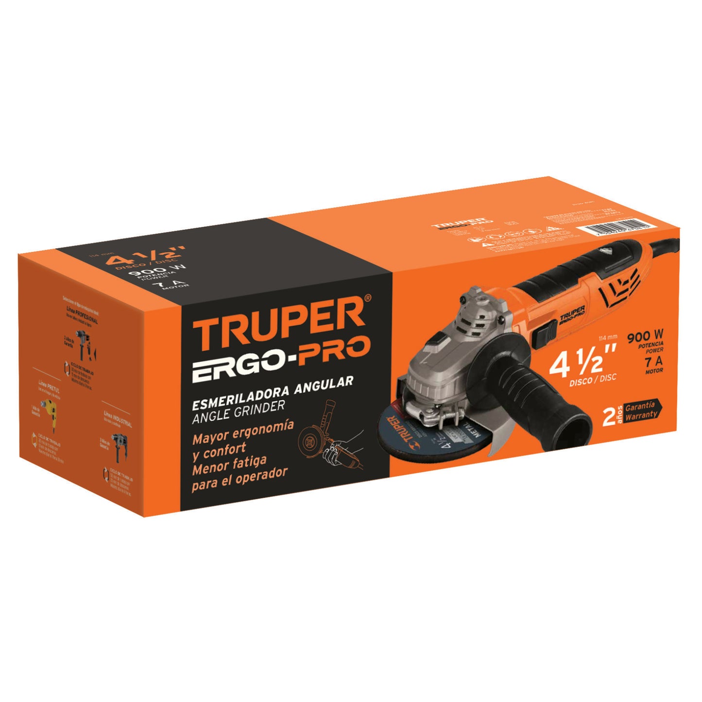 ESMERILADORA ANGULAR 4-1/2",  ERGO-PRO, 900 W 13935 *