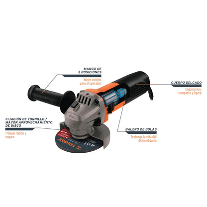 ESMERILADORA ANGULAR 4-1/2", PROFESIONAL, 800 W 16683 *L