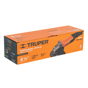 ESMERILADORA ANGULAR 4-1/2" 1100 W, PROFESIONAL, TRUPER 100902 N