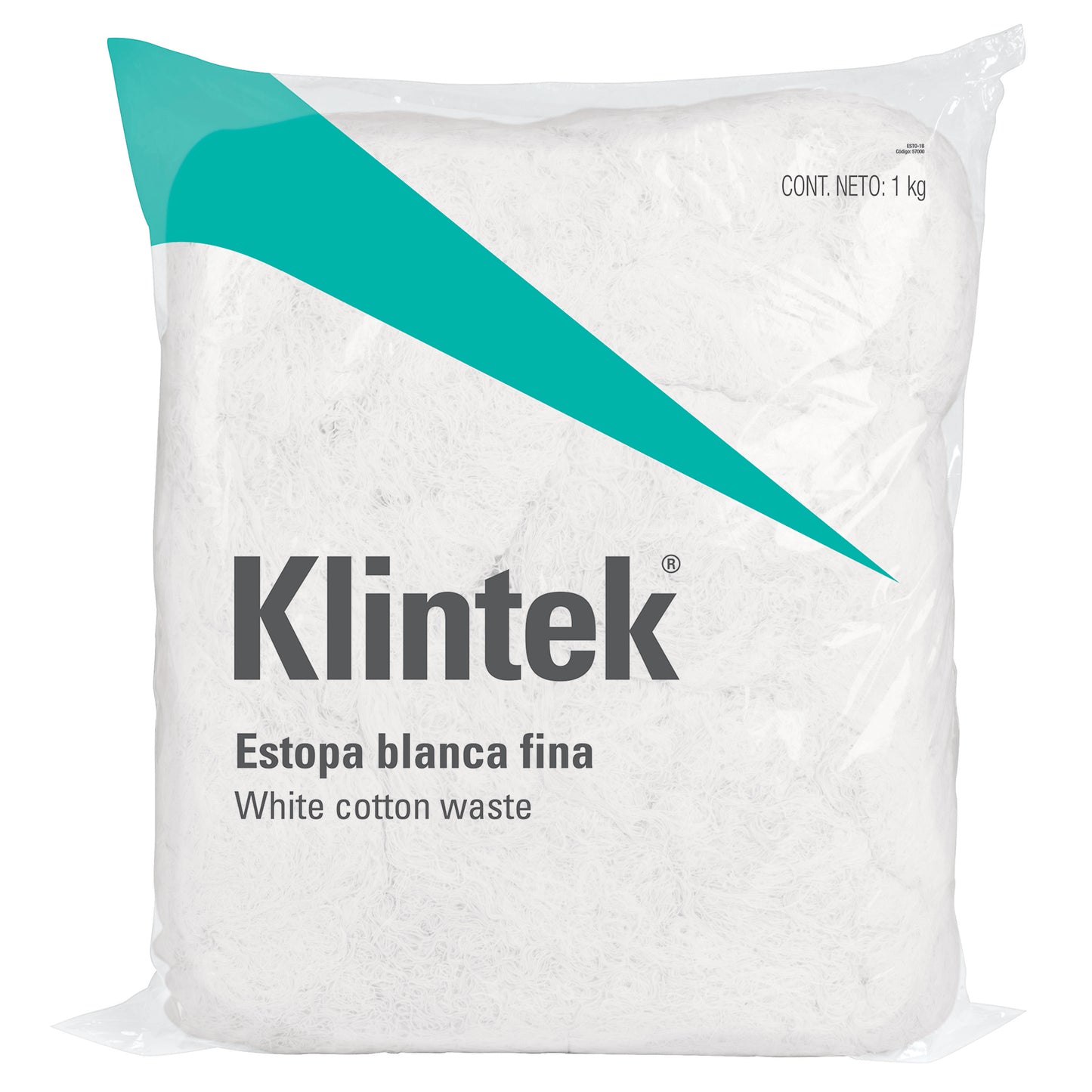 BOLSA DE 1KG DE ESTOPA COLOR BLANCO 57000 *