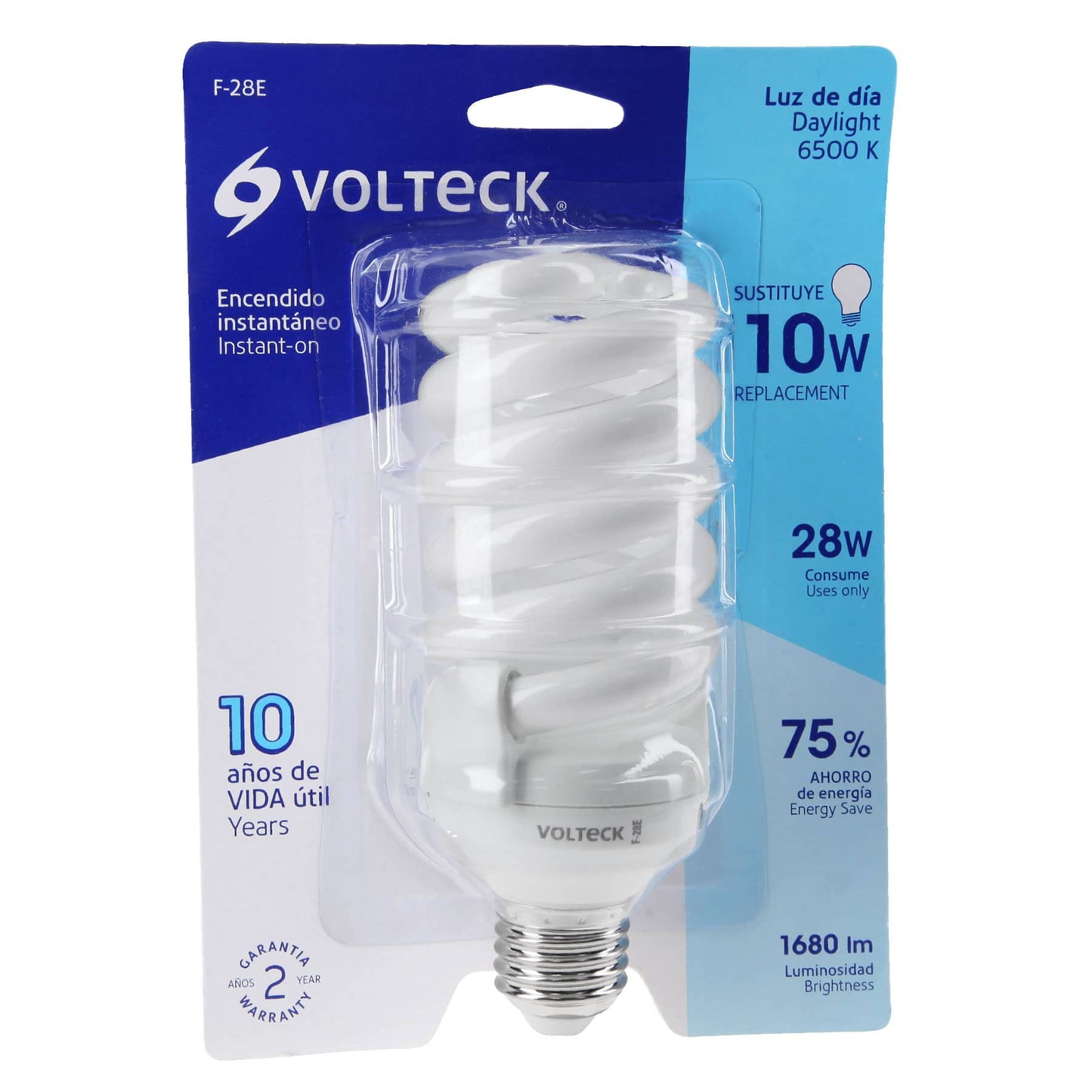 LÁMPARA ESPIRAL T4 28W LUZ DE DÍA EN BLÍSTER, VOLTECK 46827 *