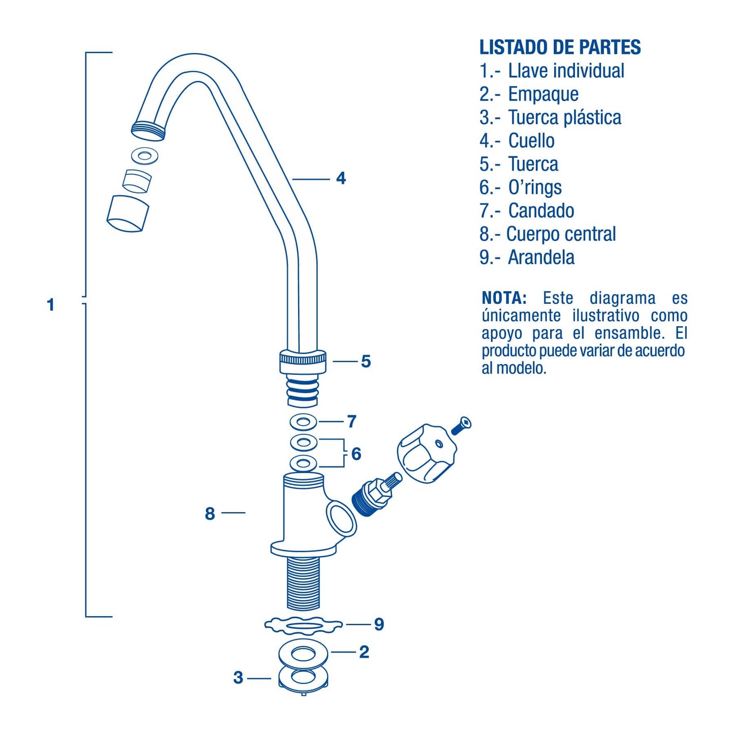 LLAVE PARA FREGADERO INDIVIDUAL 49500 *