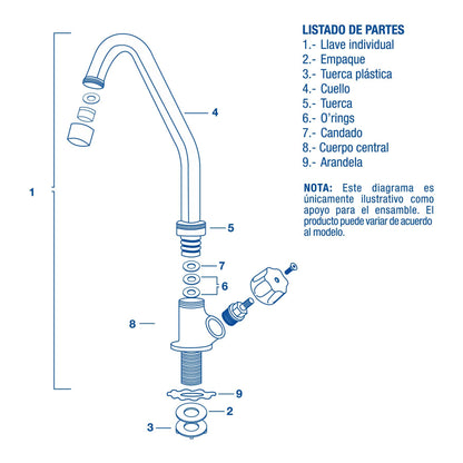 LLAVE PARA FREGADERO INDIVIDUAL 49500 *
