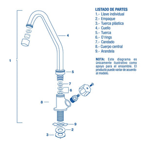 LLAVE PARA FREGADERO INDIVIDUAL