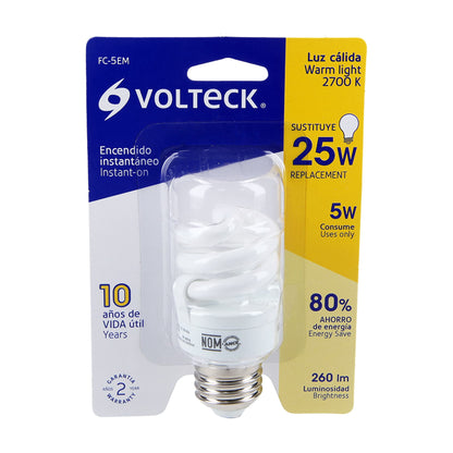 FOCO AHORRADOR 5W LUZ CALIDA 48201 *