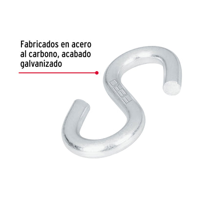 GANCHO 'S' DE 5/16' DE ACERO PARA CABLE, FIERO 44093 *