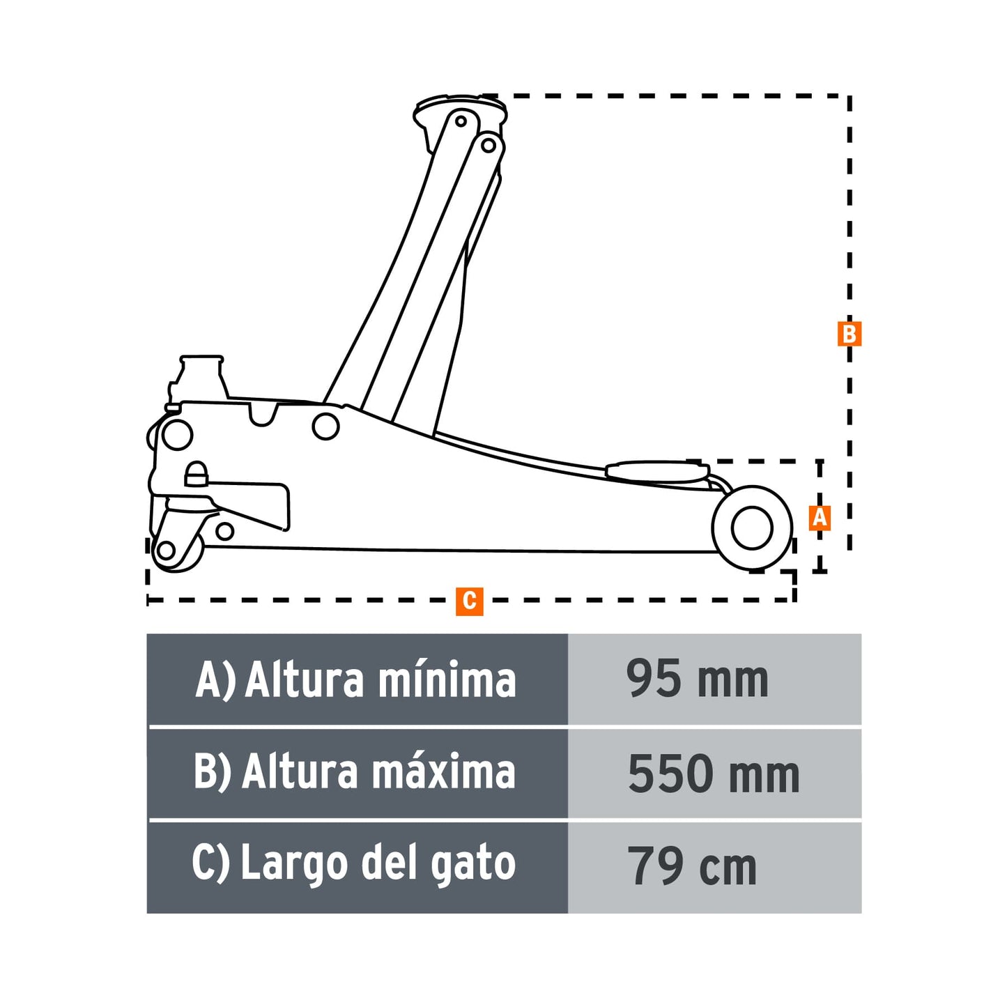 GATO DE PATÍN PROFESIONAL, 3.5 TONS, ELEVACIÓN RÁPIDA