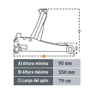 GATO DE PATÍN PROFESIONAL, 3.5 TONS, ELEVACIÓN RÁPIDA