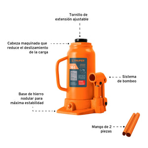 GATO HIDRÁULICO DE BOTELLA, 16 TON