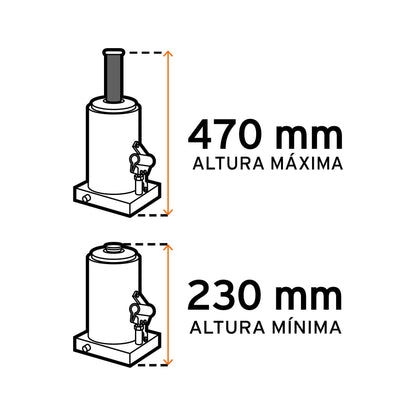 GATO HIDRÁULICO DE BOTELLA, 16 TON