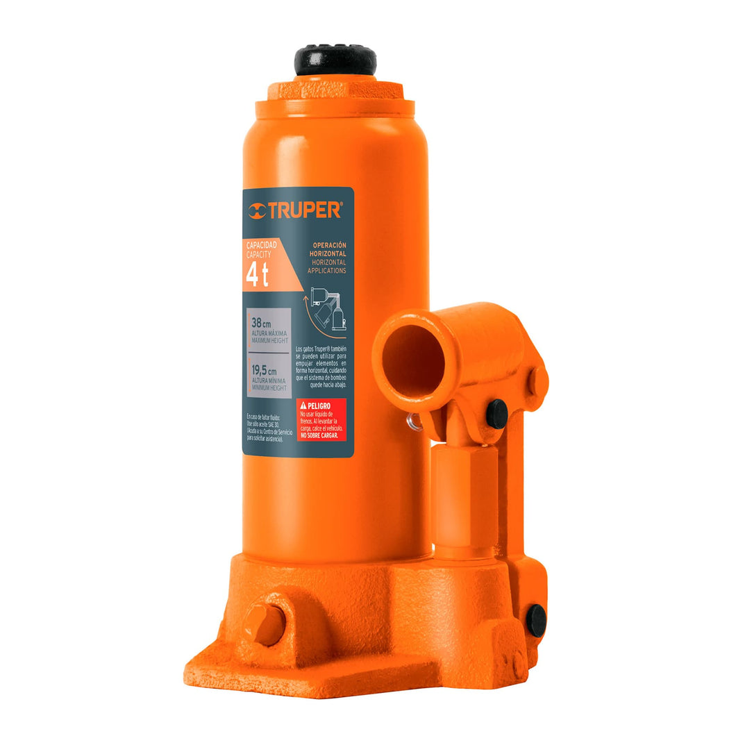 GATO HIDRÁULICO DE BOTELLA DE 4 TON, TRUPER 14812 N