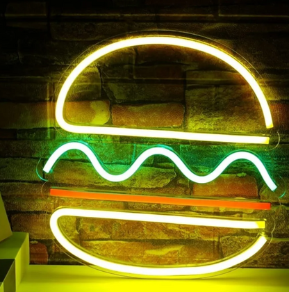 LETRERO LUMINOSO HAMBURGUESA NEON