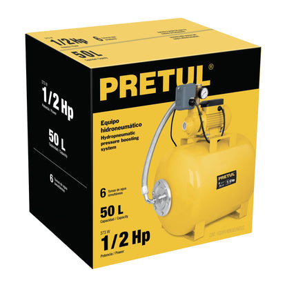 BOMBA HIDRONEUMÁTICA 1/2 HP, 50 LITROS, PRETUL 20184 P