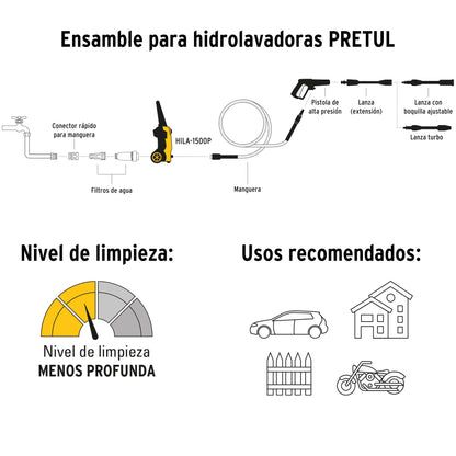 HIDROLAVADORA ELÉCTRICA, 1500 PSI, PRETUL