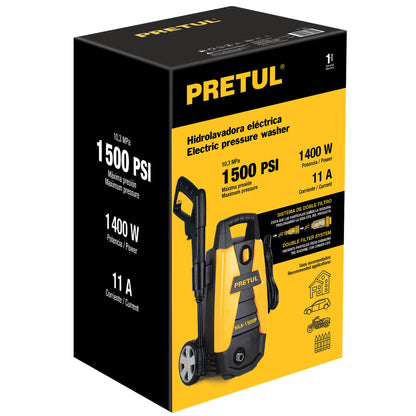 HIDROLAVADORA ELÉCTRICA, 1500 PSI, PRETUL