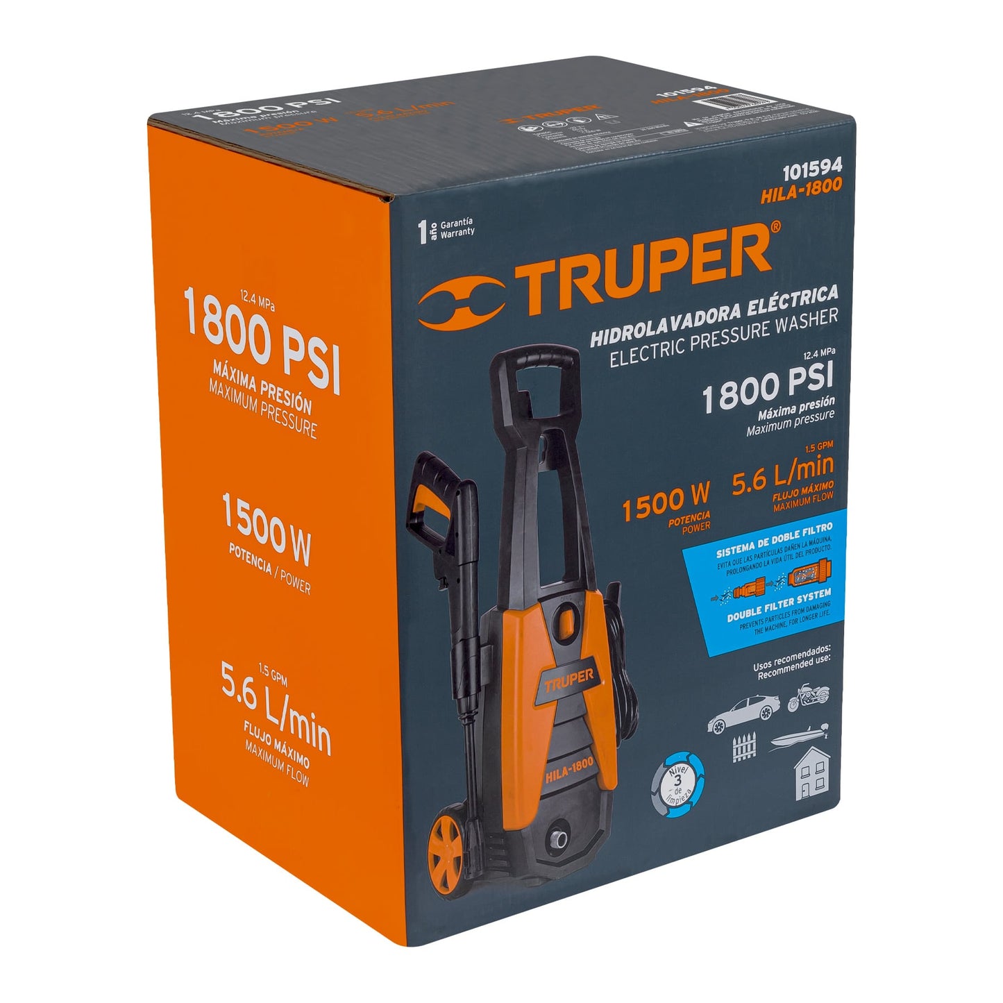 HIDROLAVADORA TRUPER 1800 PSI 101594 *