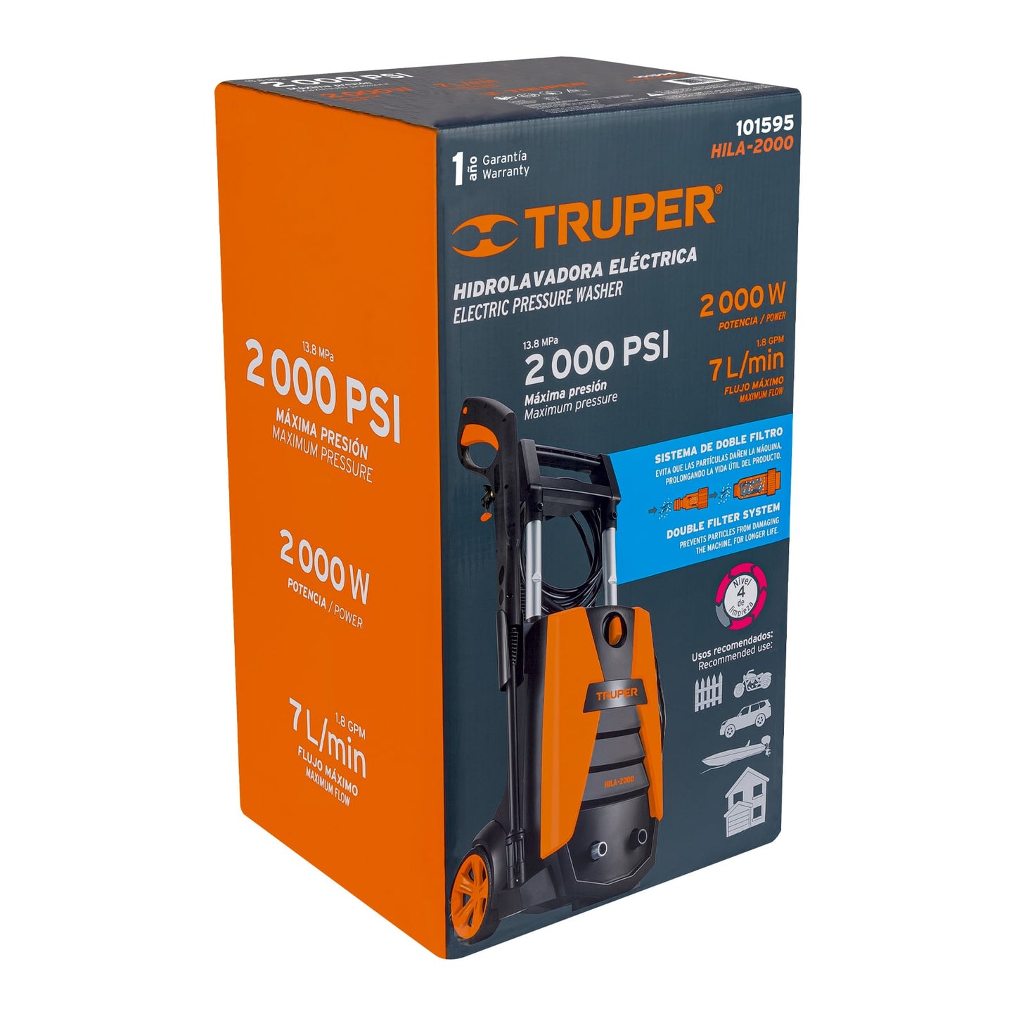 HIDROLAVADORA ELECTRICA 2000 PSI TRUPER 101595 *