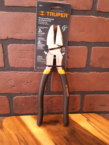 PINZA PROFESIONAL P/ELECTRICISTA 9",C/RESORTE,MANGO DE VINIL 17328 *
