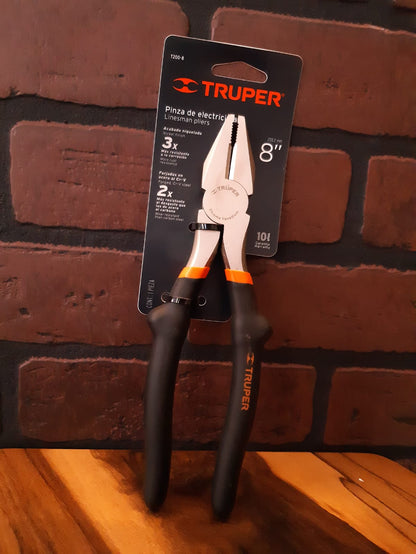 PINZA PARA ELECTRICISTA 8", MANGO DE VINILCOD 17308 *