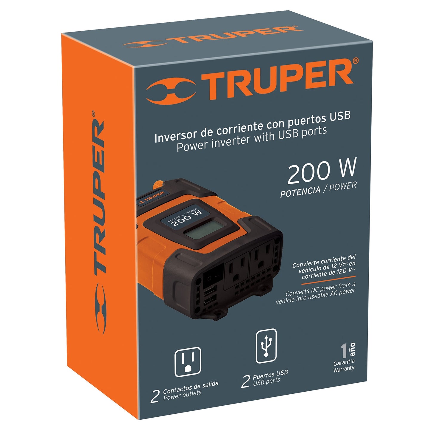 INVERSOR DE CORRIENTE 200 W TRUPER 10448 *