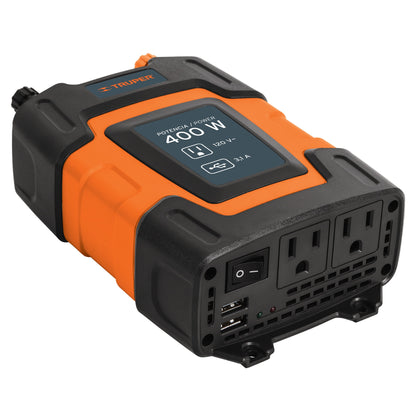 INVERSOR DE CORRIENTE DE 400 W CON PUERTOS USB,  TRUPER 10449 *