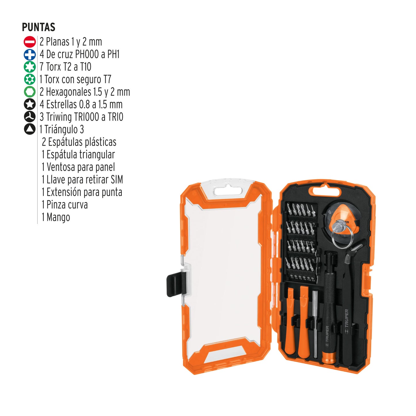 DESARMADORES PARA REPARACIÓN DE CELULARES 32 PIEZAS 17762 *