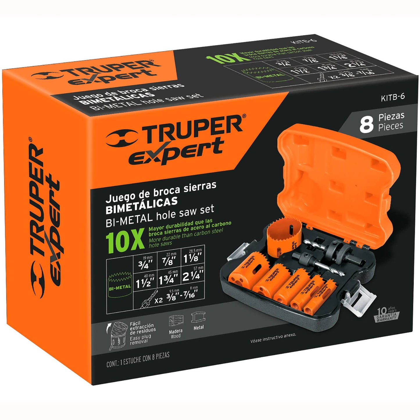BROCASIERRAS BIMETÁLICAS, 8 PIEZAS, TRUPER EXPERT 15405