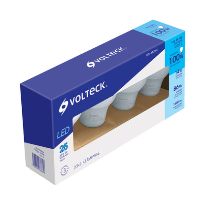 LÁMPARA DE LED 14 W LUZ DE DÍA 4 PZAS 48128 *