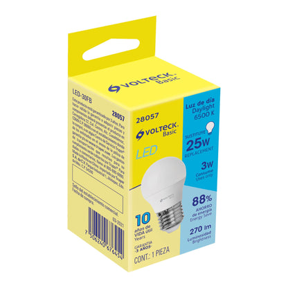 FOCO DE LED, A19, 3W, LUZ DE DÍA, VOLTECK, BASIC 28057 *