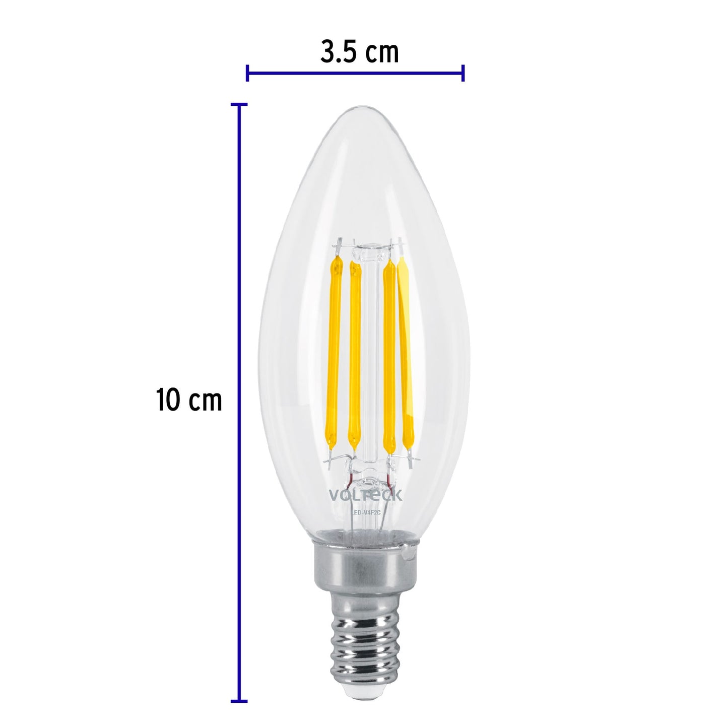 LÁMPARA LED TIPO VELA 4 W CON FILAMENTO BASE E12 LUZ CÁLIDA 48253 *