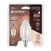 Cargar imagen en el visor de la galería, LÁMPARA LED TIPO VELA 4 W CON FILAMENTO BASE E14 LUZ CÁLIDA 48254 N
