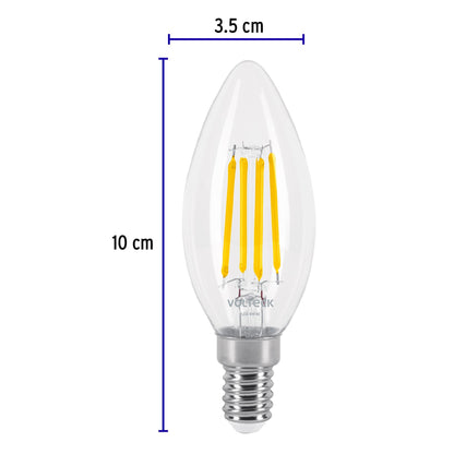 LÁMPARA LED TIPO VELA 4 W CON FILAMENTO BASE E14 LUZ CÁLIDA 48254 *