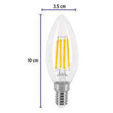 Cargar imagen en el visor de la galería, LÁMPARA LED TIPO VELA 4 W CON FILAMENTO BASE E14 LUZ CÁLIDA 48254 N

