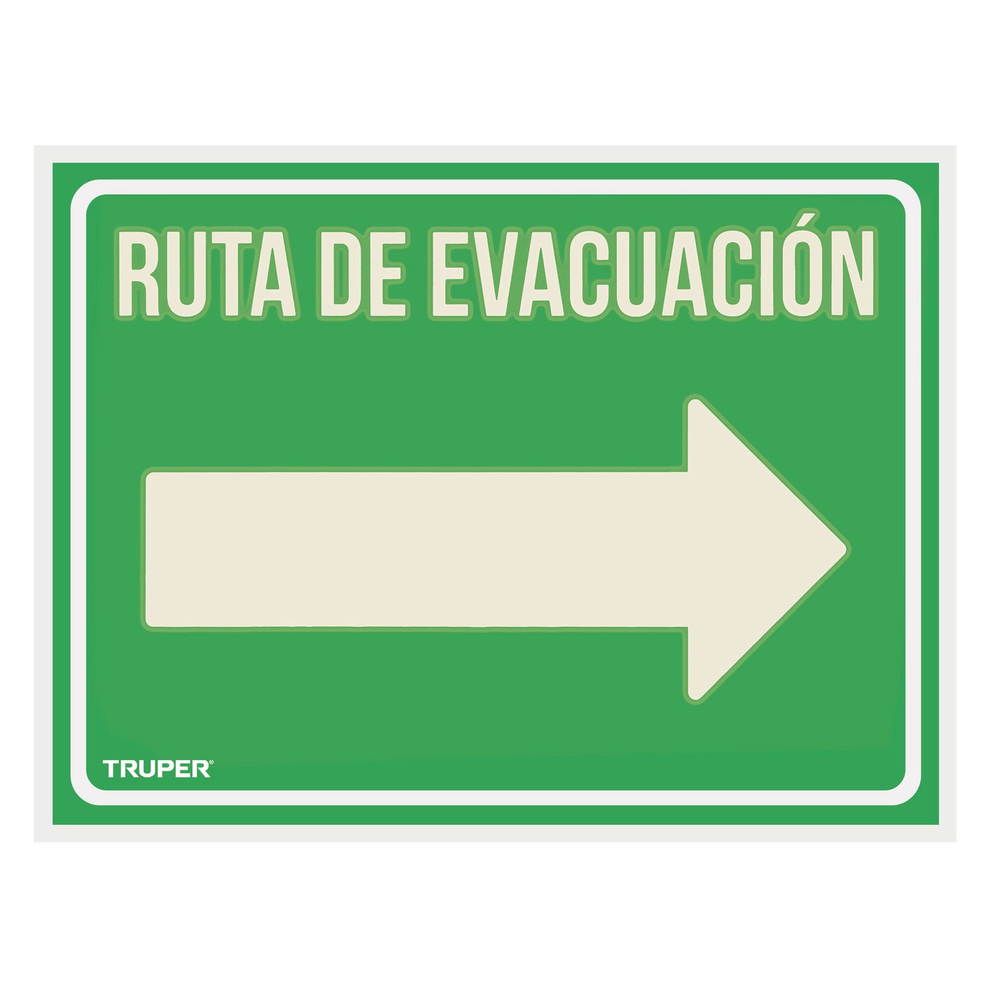 LETRERO DE SEÑALIZACION "RUTA DE EVACUACION DERECHA"