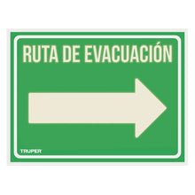 Cargar imagen en el visor de la galería, LETRERO DE SEÑALIZACION &quot;RUTA DE EVACUACION DERECHA&quot;
