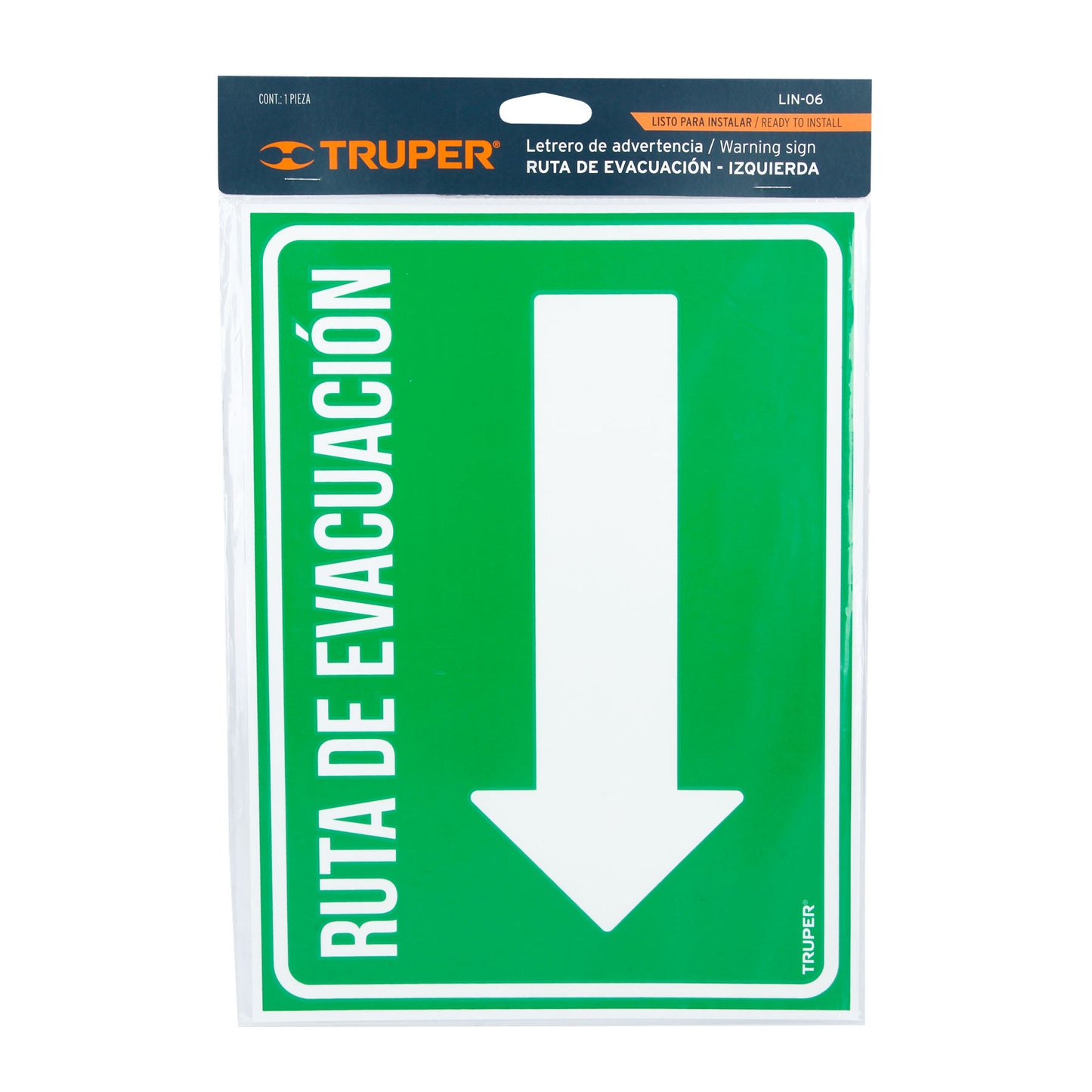 LETRERO DE SEÑALIZACION "SALIDA DE EMERGENCIA"