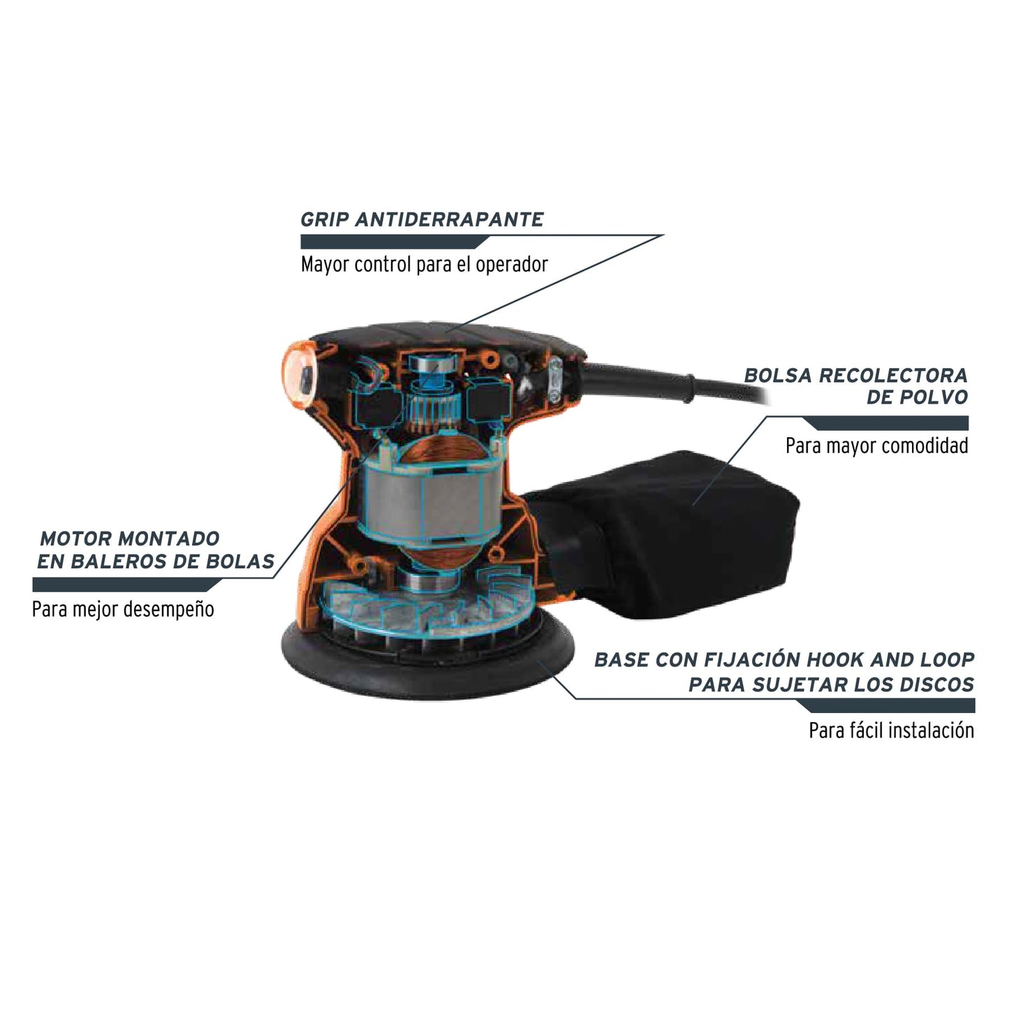 LIJADORA ROTO ORBITAL 5", 260 W TRUPER PRO 15398 *