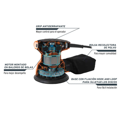 LIJADORA ROTO ORBITAL 5", 260 W TRUPER PRO 15398 *