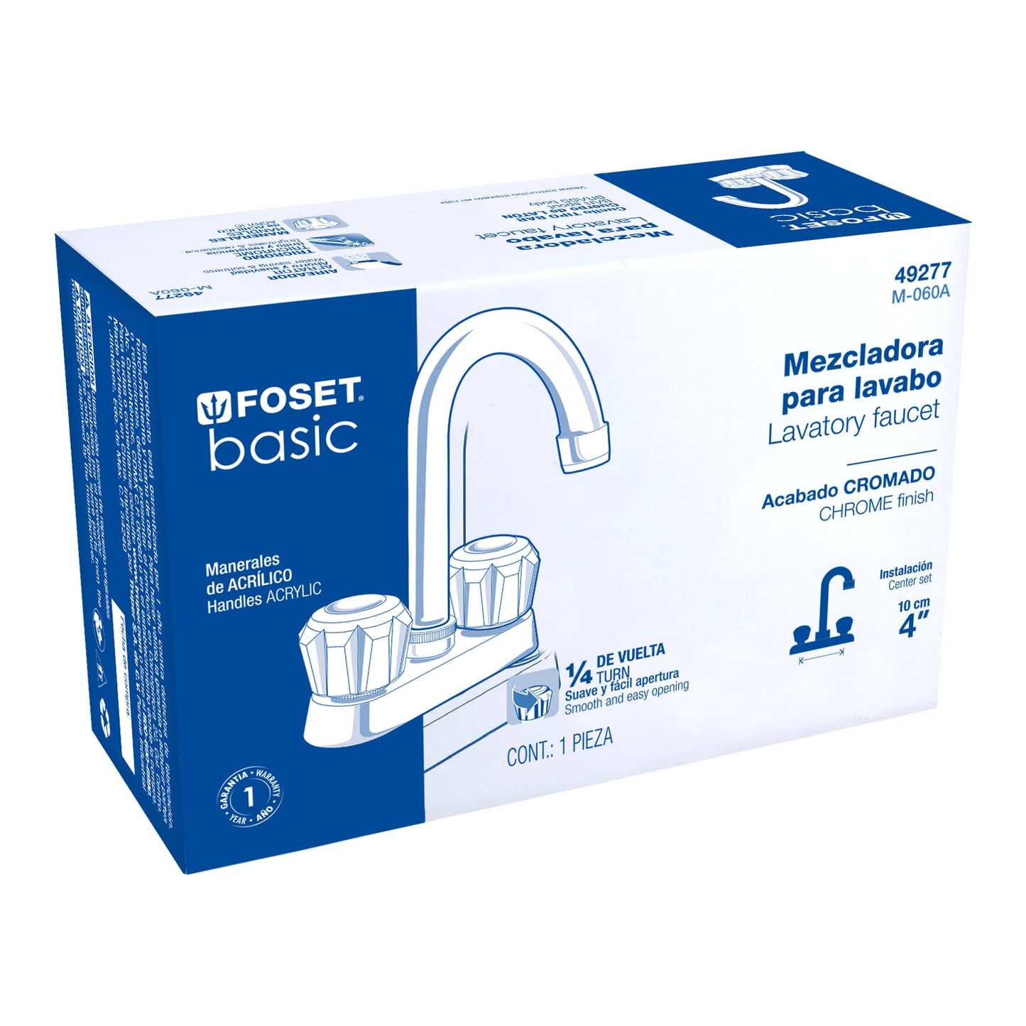 MEZCLADORA PARA LAVABO MANERALES DE ACRILICO 49277 N
