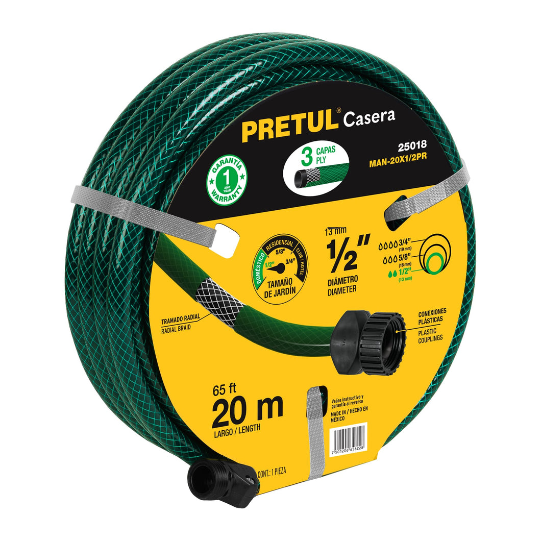 MANGUERA PRETUL 20 M 3 CAPAS 25018 *