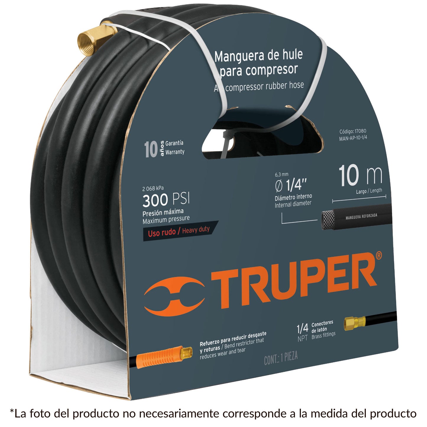ROLLO DE 10M DE MANGUERA 1/2'' DE HULE PARA COMPRESOR
