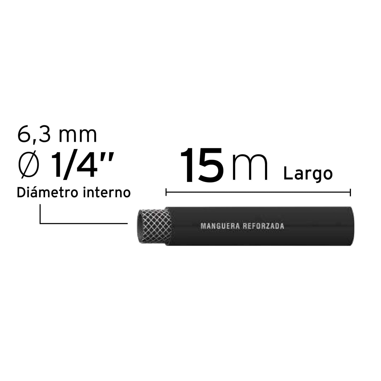 MANGUERA DE HULE PARA COMPRESOR, 15 M X 1/4", TRUPER 17081 *