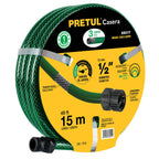 MANGUERA 1/2'' REFORZADA 3 CAPAS 15M CONEXIONES PLÀS, PRETUL 25017 *