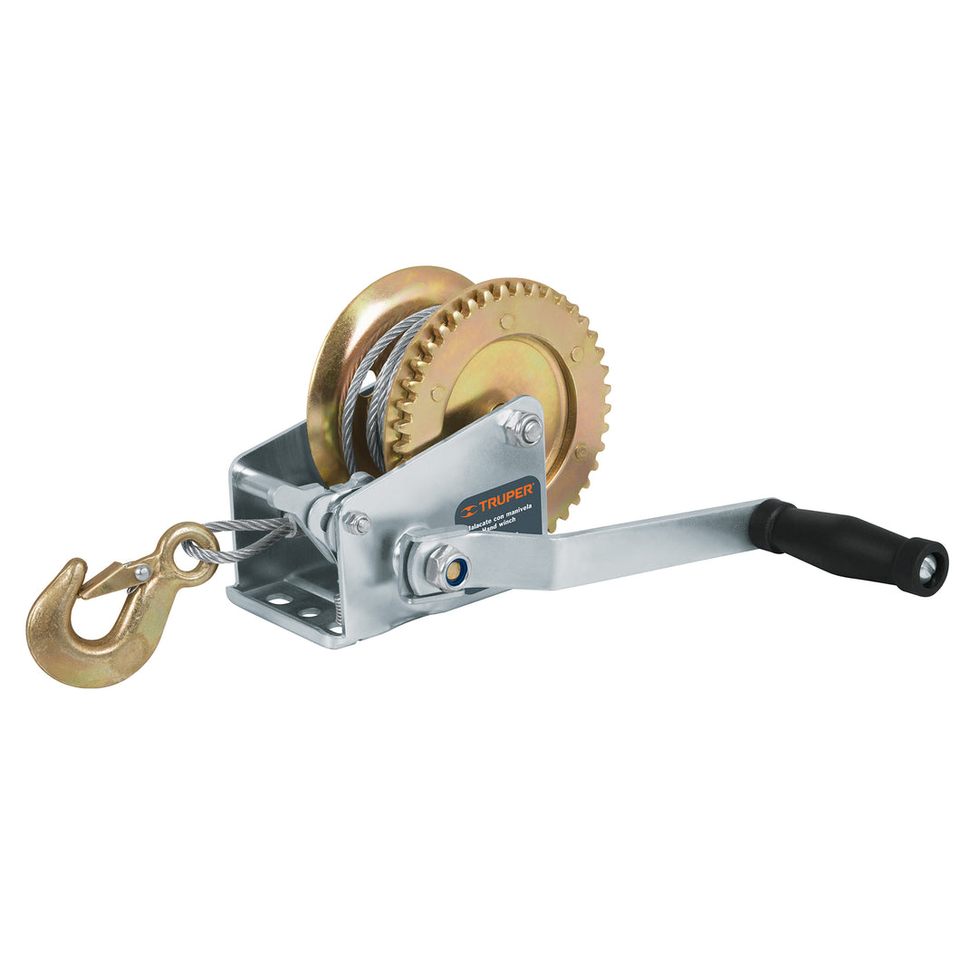 MALACATE DE MANIVELA CON CABLE, 300KG 14719 N