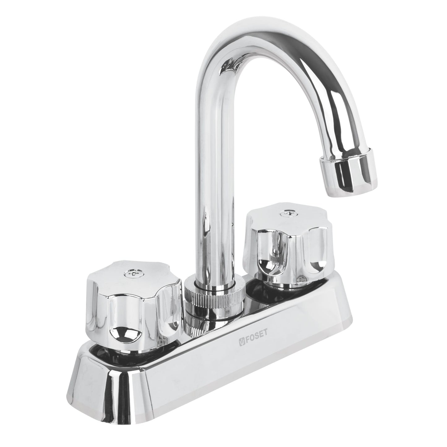 MEZCLADORA 4'' PARA LAVABO, CUELLO CURVO, CARTUCHO CERÀMICO