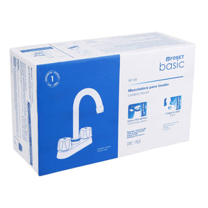 MEZCLADORA 4'' PARA LAVABO, CUELLO CURVO, CARTUCHO CERÀMICO
