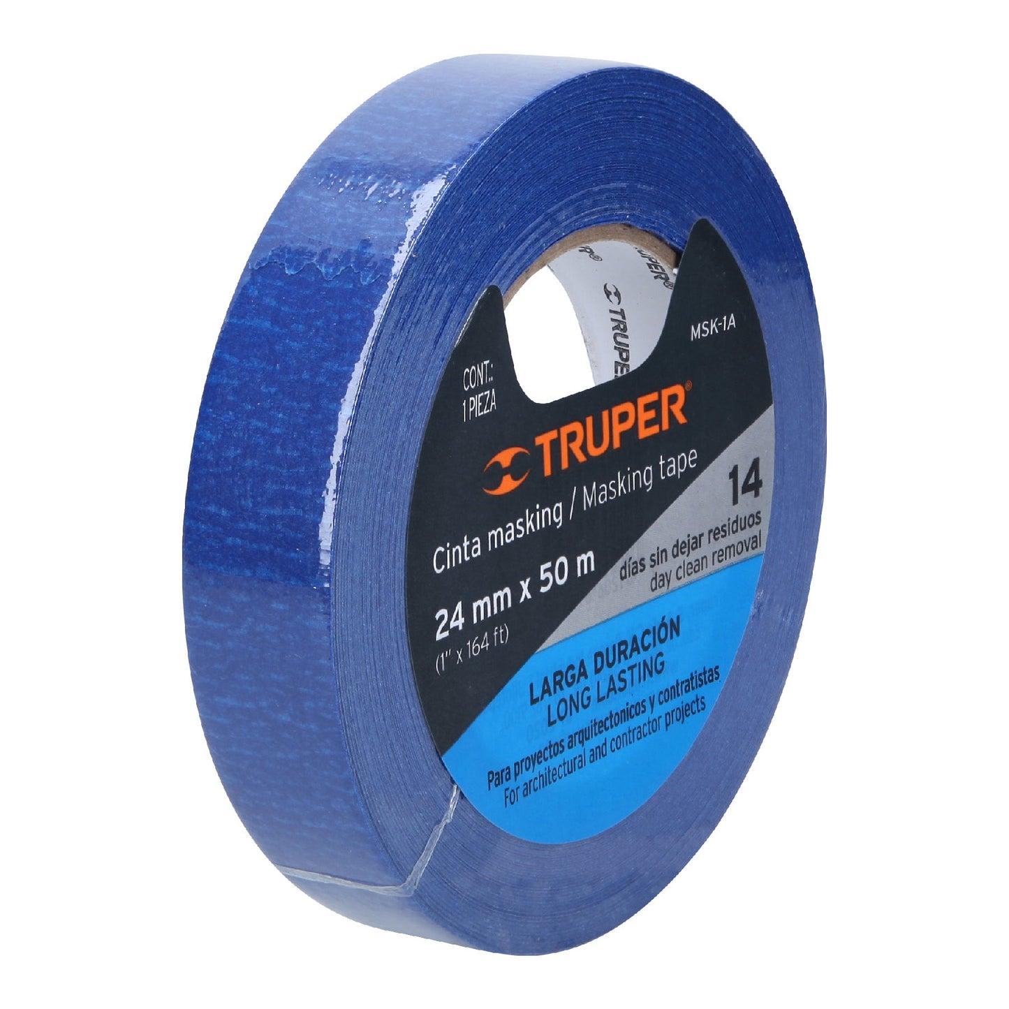CINTA MASKING TAPE AZUL 1" X 50M TRUPER 12622 *