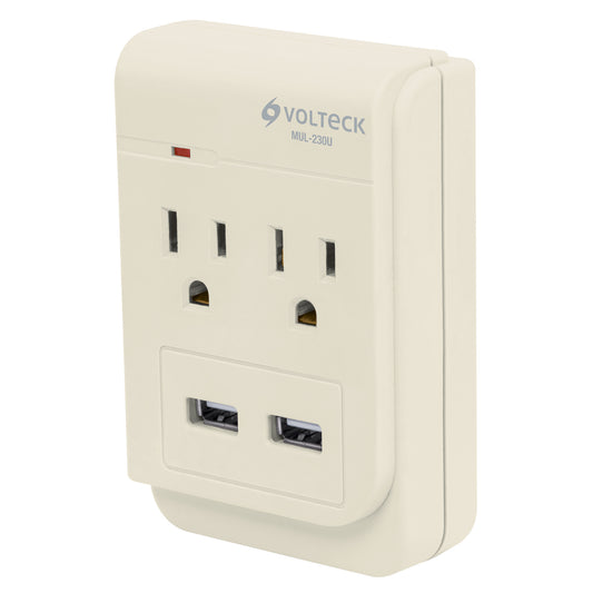 MULTICONTACTO 2 ENTRADA CON 2 ENTRADAS USB, ATERRIZADO 46088 N