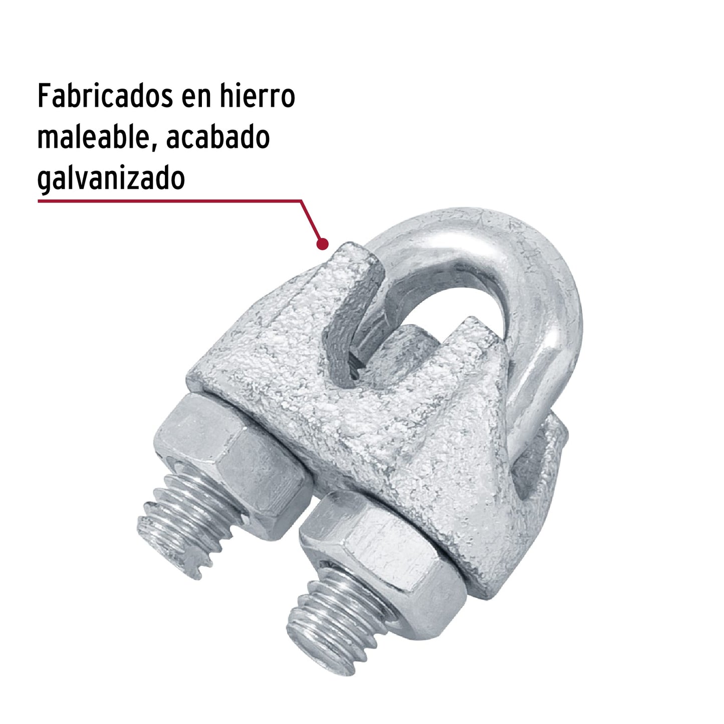 BLISTER CON 2 NUDOS (PERROS) DE HIERRO PARA CABLE DE 5/16" 44085 N
